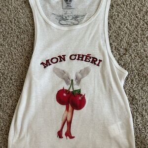Boys Lie “Mon Cheri” ribbed cropped tank in size xs/s